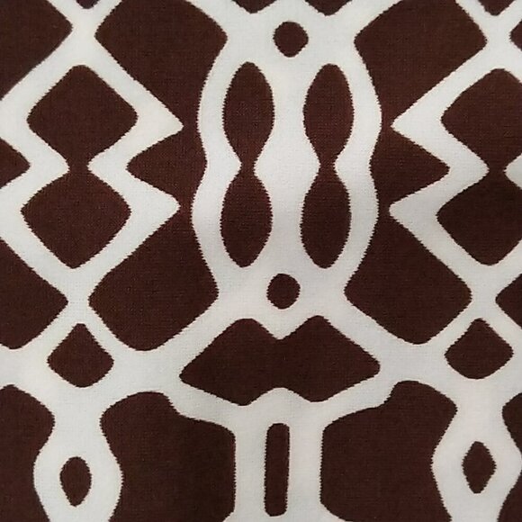 Jude Connally Dress Sleeveless Size XS  Brown White Geometric Print Made In USA - Picture 3 of 4